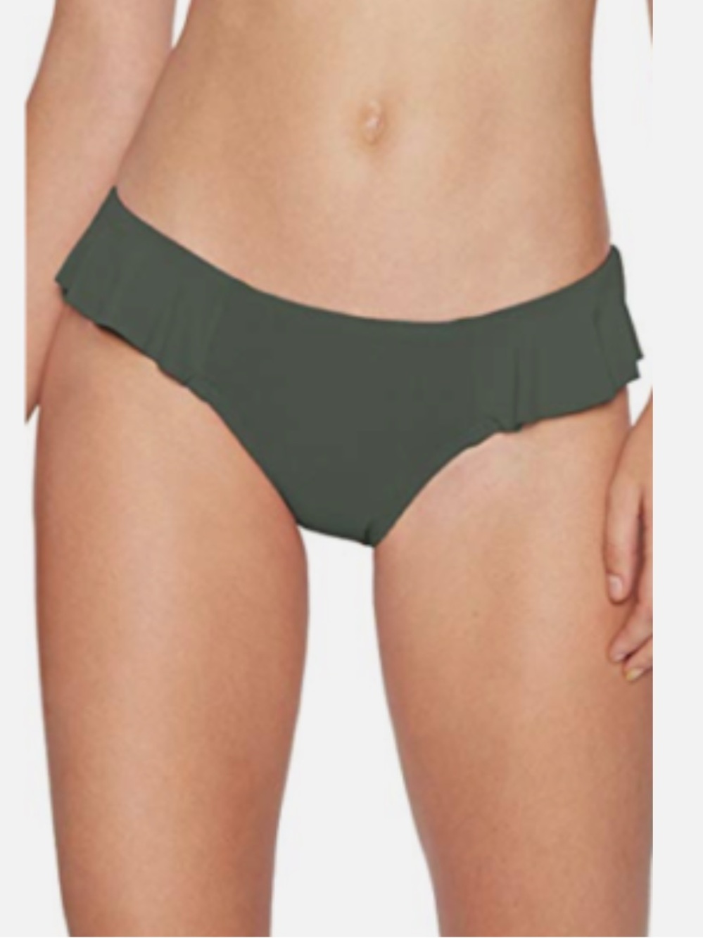 NWT Robin Piccone Forest Green Ruffle Hipster Bikini Bottoms